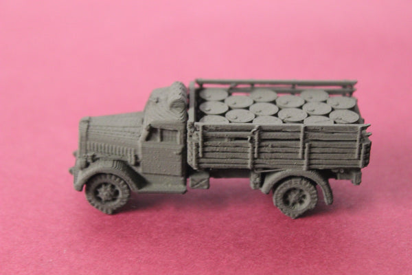 1-87TH SCALE 3D PRINTED WWII GERMAN OPEL BLITZ 1.5 TON TRUCK LATE WITH FUEL BARRELS