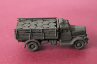 1-72ND SCALE 3D PRINTED WWII GERMAN OPEL BLITZ 1.5 TON TRUCK LATE WITH FUEL BARRELS