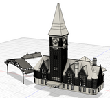 160th N SCALE BUILDING 3D PRINTED KIT CHICAGO & NORTHWESTERN RAILROAD DEPOT