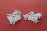 1-87TH SCALE 3D PRINTED WW II GERMAN BMW MOTORCYCLE WITH SIDE CAR 2 PIECES