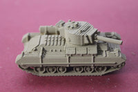 1-72ND SCALE 3D PRINTED WW II BRITISH VALENTINE III MKIII WITH FUEL TANK, SKIRTS