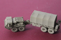 1-72ND SCALE 3D PRINTED U.S. MARINE CORPS OSHKOSH MK48 LOGISTICS VEHICLE SYSTEM LVS COVERED TRAILER